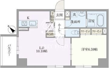 ベルエスパス箱崎 405 間取り図