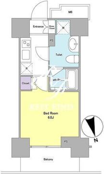 ラベイユ麻布十番 604 間取り図