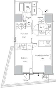 ザ・パークハビオ市ヶ谷イースト 204 間取り図