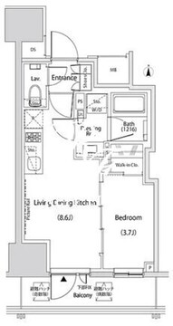 ザ・パークハビオ新中野 203 間取り図