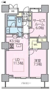 ロイヤルパークスタワー南千住 2503 間取り図