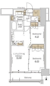 パークアクシス新宿百人町 404 間取り図