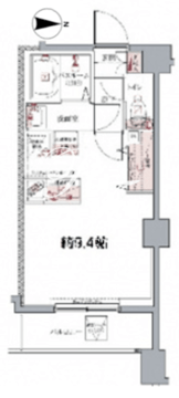 ラグディア麻布十番 407 間取り図