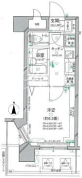 パレステュディオ渋谷ウエスト 1206 間取り図