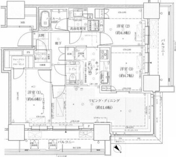 アトラスタワー五反田 1407 間取り図