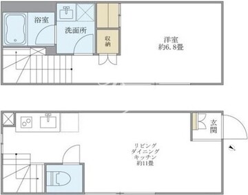 iON中目黒 E-401 間取り図