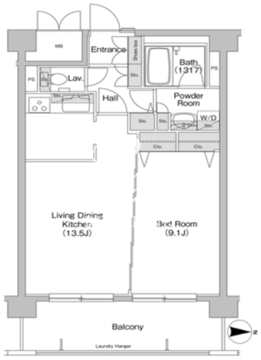 コンフォリア東品川 602 間取り図