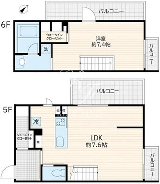 フレア若松河田 502 間取り図