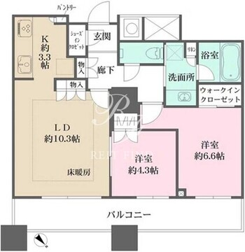 ザ・パークハウス西新宿タワー60 1303 間取り図