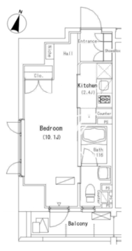 パークアクシス押上 804 間取り図