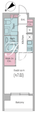 レジディア祐天寺 302 間取り図