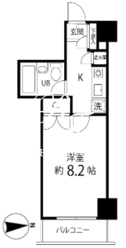 ハイリーフ芝大門 206 間取り図