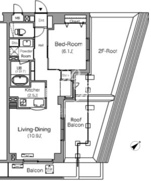 パークキューブ学芸大学 308 間取り図