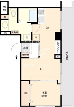 ワンルーフフラット西早稲田 1302 間取り図