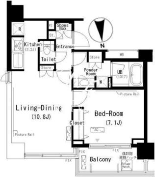 パークキューブ代々木富ヶ谷 502 間取り図