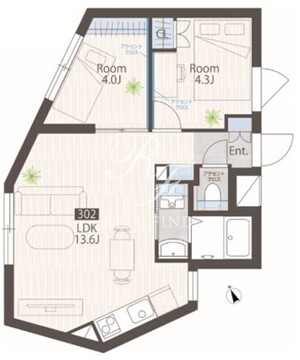 目黒レーベル 302 間取り図