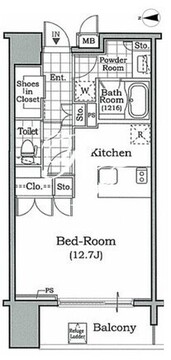 レジディア文京本駒込 1403 間取り図