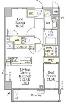 オルサス清澄白河リバーフロント 604 間取り図