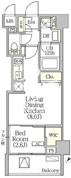 オルサス清澄白河リバーフロント 602 間取り図