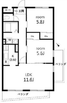 サンセゾンＩ 213 間取り図