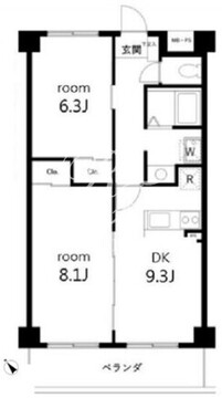 サンセゾンＩ 411 間取り図