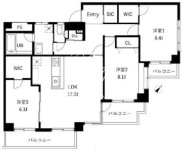 サンセゾンＩ 503 間取り図