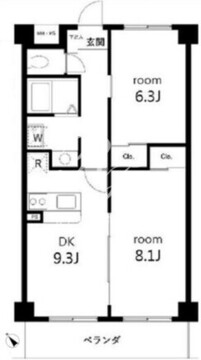 サンセゾンＩ 216 間取り図