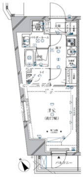 クレイシア三軒茶屋 1201 間取り図