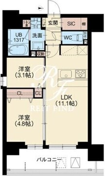 スプランディッド南千住ＤＵＥ 1001 間取り図