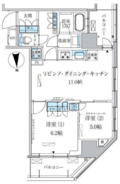 パークアクシス上野松が谷 1303 間取り図