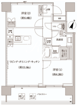 パークハビオ渋谷本町レジデンス 721 間取り図