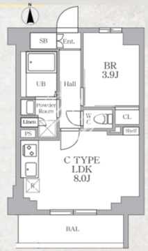 ルネサンスコート東新宿 203 間取り図