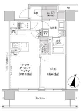 パークハビオ渋谷本町レジデンス 824 間取り図