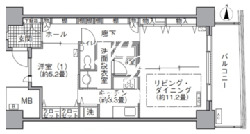 アクティ汐留 1205 間取り図