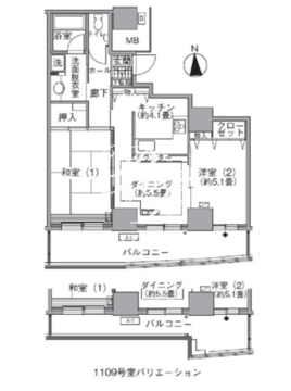 アクティ汐留 2709 間取り図