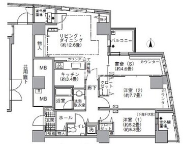 アクティ汐留 2817 間取り図