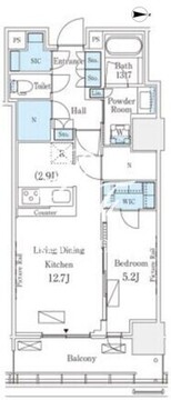 ロイヤルパークス品川 1104 間取り図