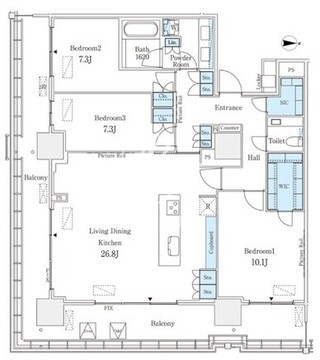 ロイヤルパークス品川 2603 間取り図