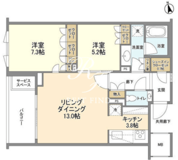 ザ・パークハウス広尾羽澤 323 間取り図