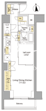 ザ・パークハビオ日本橋馬喰町 707 間取り図