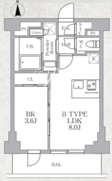 ルネサンスコート東新宿 402 間取り図