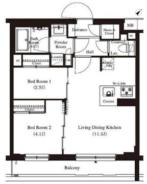 アーバンパーク方南町2 305 間取り図