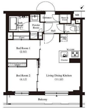 アーバンパーク方南町2 504 間取り図