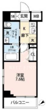 プレール・ドゥーク門前仲町3 106 間取り図