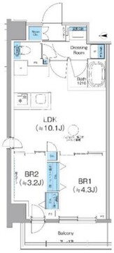 クレヴィアリグゼ西馬込 201 間取り図