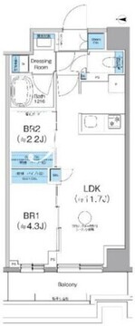 クレヴィアリグゼ西馬込 202 間取り図