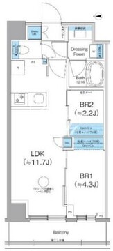 クレヴィアリグゼ西馬込 204 間取り図