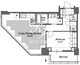 ブリリアイストタワー勝どき 15階53.71㎡ 間取り図