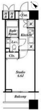 ファーストリアルタワー新宿 15階22.91㎥ 間取り図