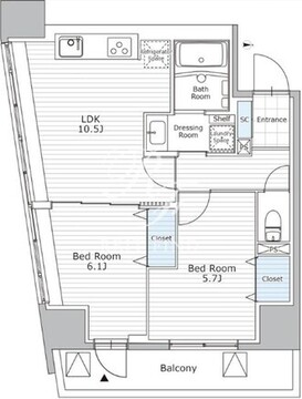 ウィステリアエス上野 1101 間取り図